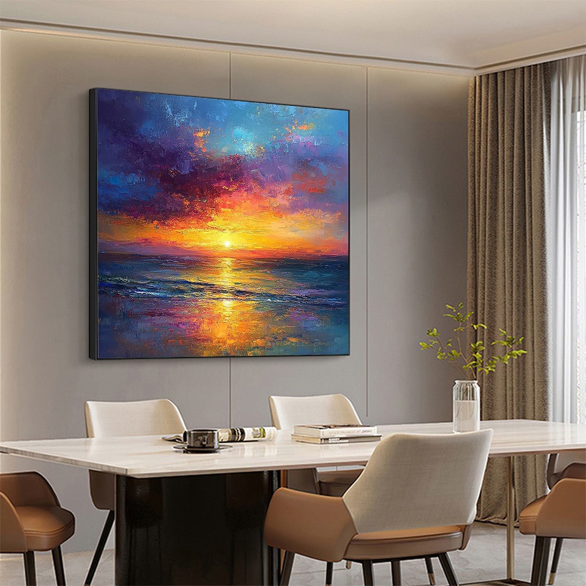 Heavy Texture Palette Knife Coastal Wall Art CY0064 - Viral Wall Art